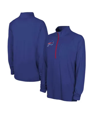 Men's Royal Buffalo Bills Combine Authentic Raglan Quarter-Zip Top