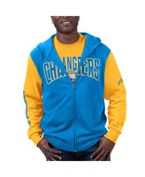 Men's G-iii Sports by Carl Banks Powder Blue, Gold Los Angeles Chargers T-shirt and Full-Zip Hoodie Combo Set