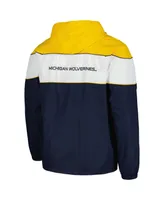 Men's G-iii Sports by Carl Banks Navy Michigan Wolverines Center Line Half-Zip Raglan Hoodie Jacket