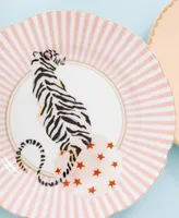 Yvonne Ellen Tiger, Leopard, Elephant, Parrot Tea Plates, Set of 4