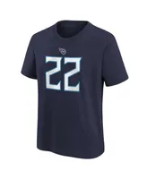 Big Boys Nike Derrick Henry Navy Tennessee Titans Player Name and Number T-shirt