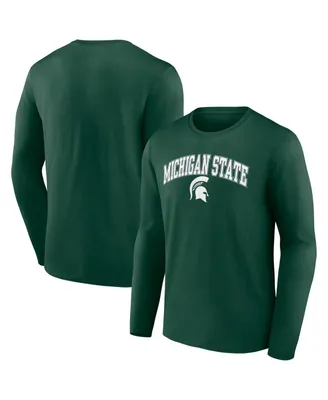 Men's Fanatics Green Michigan State Spartans Campus Long Sleeve T-shirt