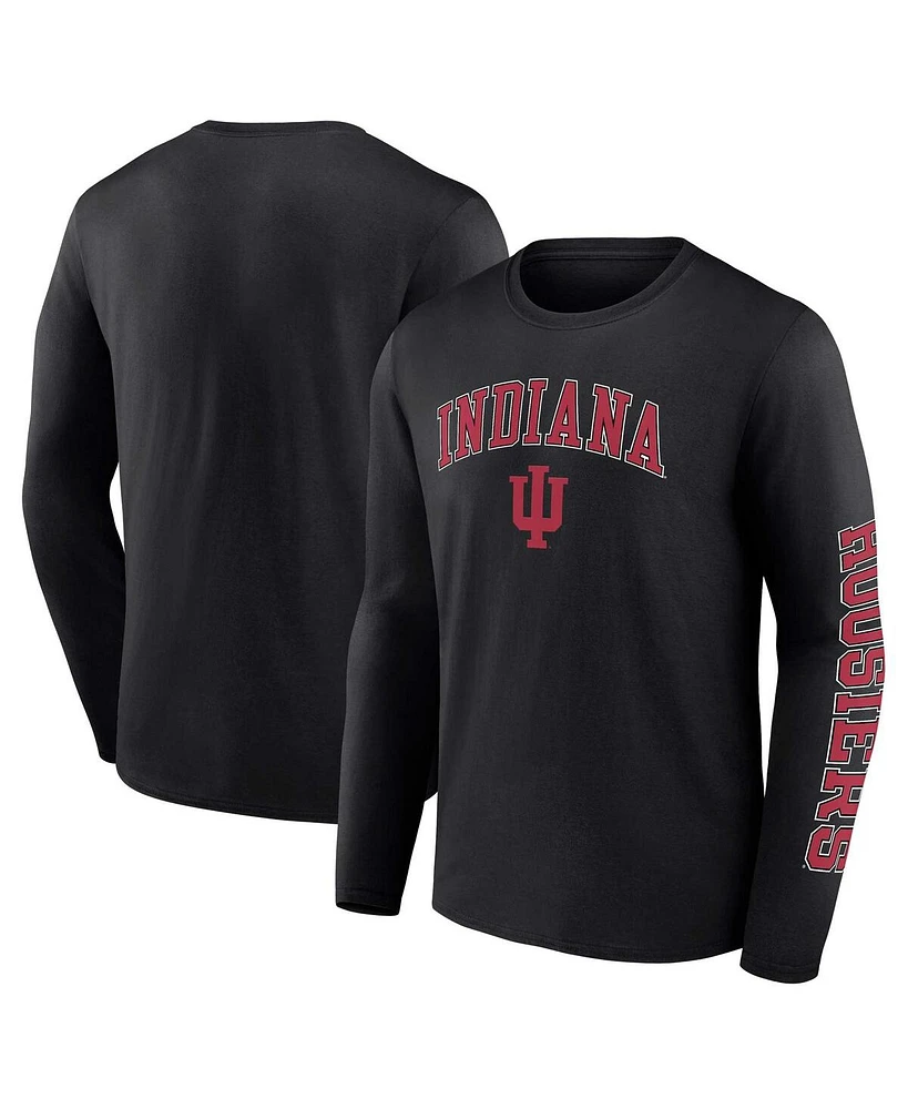 Men's Fanatics Indiana Hoosiers Distressed Arch Over Logo Long Sleeve T-shirt