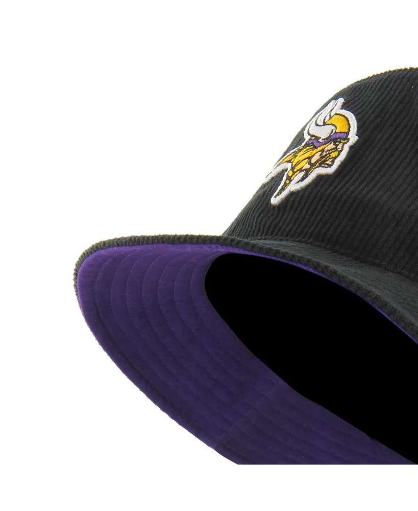 Men's '47 Brand Black Minnesota Vikings Thick Cord Bucket Hat