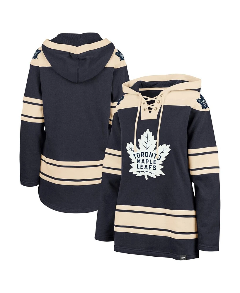 Women's '47 Brand Navy Toronto Maple Leafs Superior Lacer Pullover Hoodie