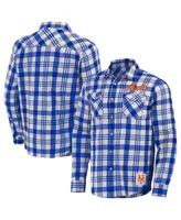 Men's Darius Rucker Collection by Fanatics Royal New York Mets Plaid Flannel Button-Up Shirt