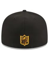 Men's New Era Black Pittsburgh Steelers Main Patch 59FIFTY Fitted Hat