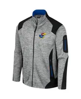 Men's Colosseum Gray Kansas Jayhawks Silberman Color Block Full-Zip Jacket