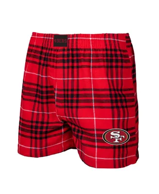 Men's Concepts Sport Scarlet, Black San Francisco 49ers Concord Flannel Boxers