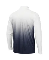 Men's Colosseum White, Black Ole Miss Rebels Magic Ombre Long Sleeve Quarter-Zip Jacket