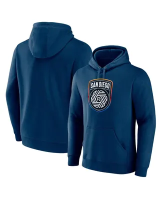 Men's Fanatics Navy San Diego Fc Primary Logo Fleece Pullover Hoodie