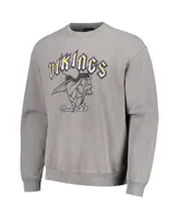 Men's and Women's The Wild Collective Gray Minnesota Vikings Distressed Pullover Sweatshirt