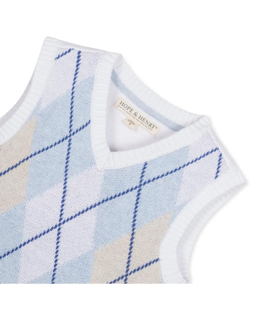 Hope & Henry Boys Organic V-Neck Argyle Sweater Vest, Infant