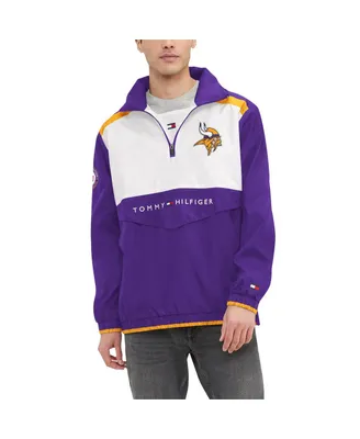 Men's Tommy Hilfiger Purple, White Minnesota Vikings Carter Half-Zip Hooded Top