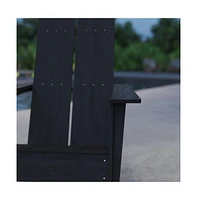 Piedmont Modern 2 Slat Back All-Weather Poly Resin Wood Adirondack Chair