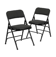 Emma+Oliver 2 Pack Home & Office Party Events Fabric Padded Metal Folding Chair