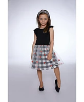 Girl Bi-Material Dress With Mesh And Vichy Skirt - Toddler|Child