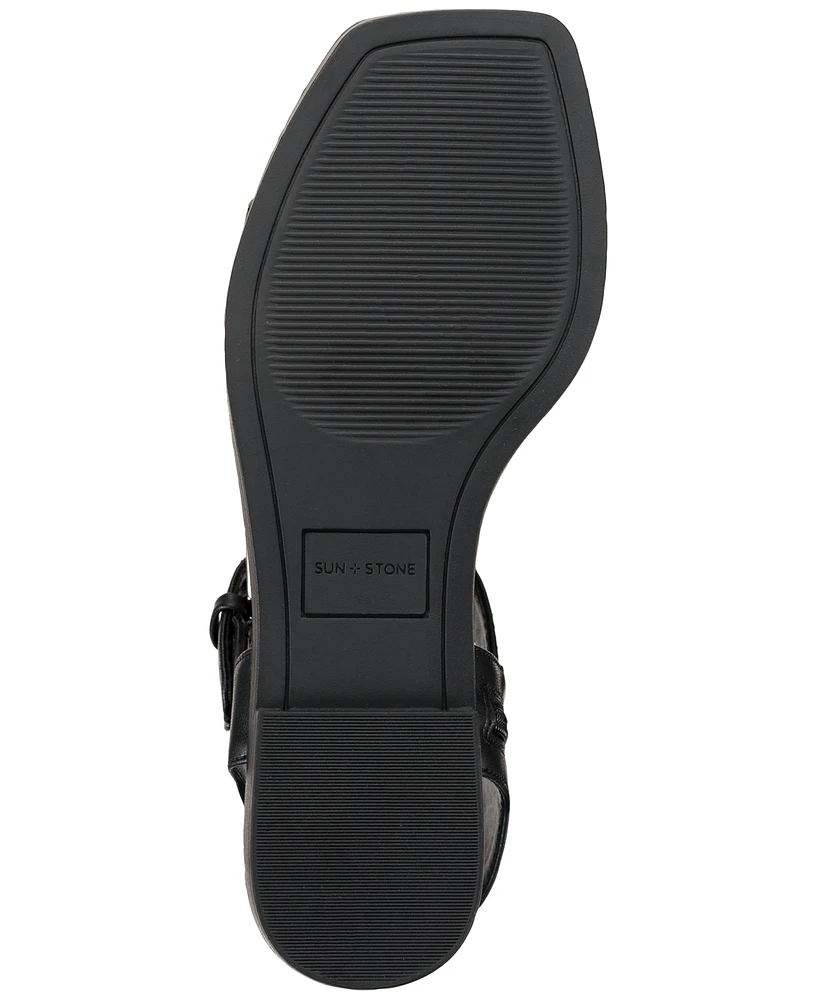 Sun + Stone Women's Monaaco Double Buckle Flat Sandals, Created for Macy's