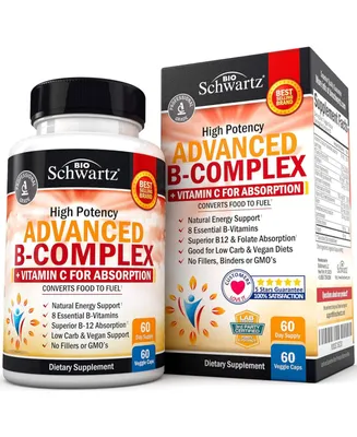 Bioschwartz Advanced B-Complex Capsules, Low Carb & Diet Support, Bioschwartz, 60ct