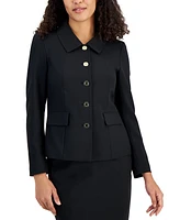 Le Suit Button-Up Slim Skirt Suit, Regular and Petite Sizes