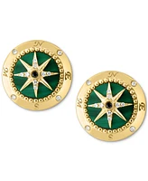 Effy Malachite & Diamond (1/10 ct. t.w.) North Star Stud Earrings in 14k Gold