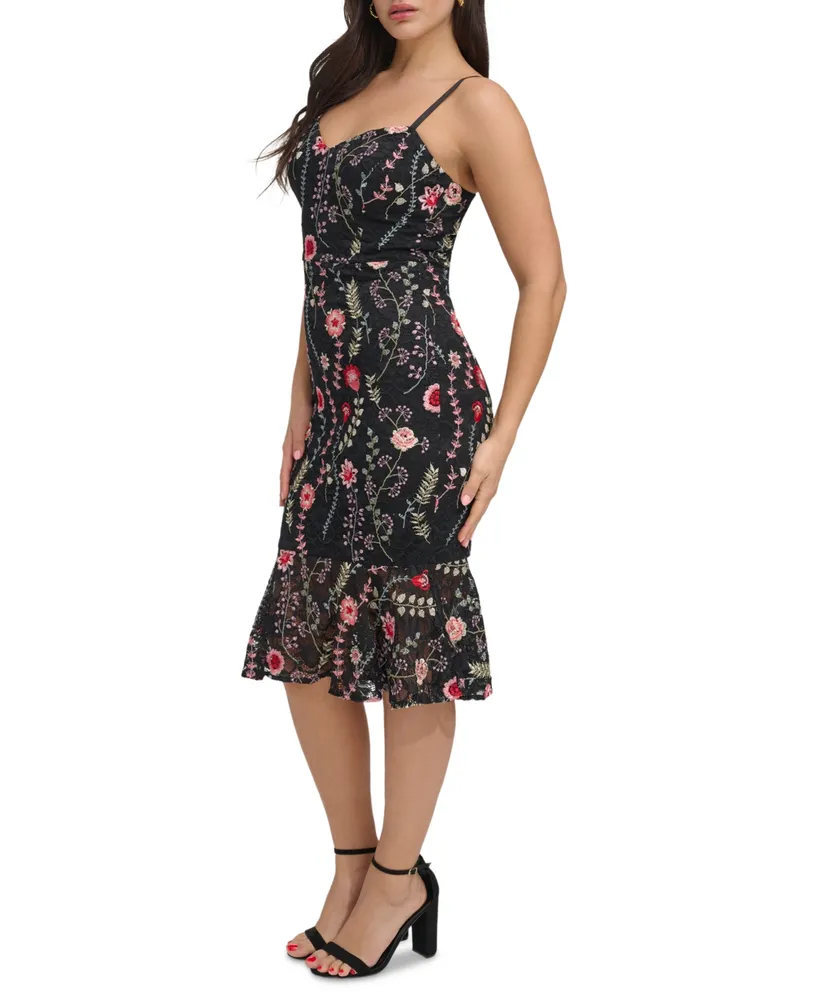 Siena Women's Embroidered Lace Midi Dress