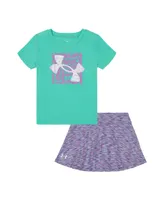 Under Armour Little Girls Logo Lock T-shirt and Skort Set