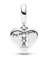 Pandora Sterling Silver Padlock Heart Double Dangle Charm