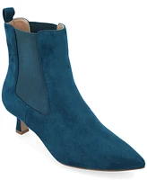 Journee Collection Women's Tenlee Wide Width Pointed Toe Kitten Heel Dress Booties