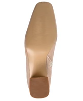 Journee Collection Women's Hazara Wide Width Velvet Block Heel Dress Booties