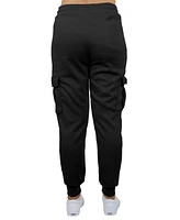 Galaxy By Harvic Women's Heavyweight Loose Fit Fleece Lined Cargo Jogger Pants