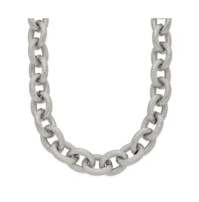 Chisel Stainless Steel Polished and Textured inch Link Necklace