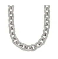 Chisel Stainless Steel Polished and Textured inch Link Necklace