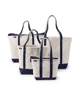 Lands' End Natural 5 Pocket Open Top Canvas Tote Bag