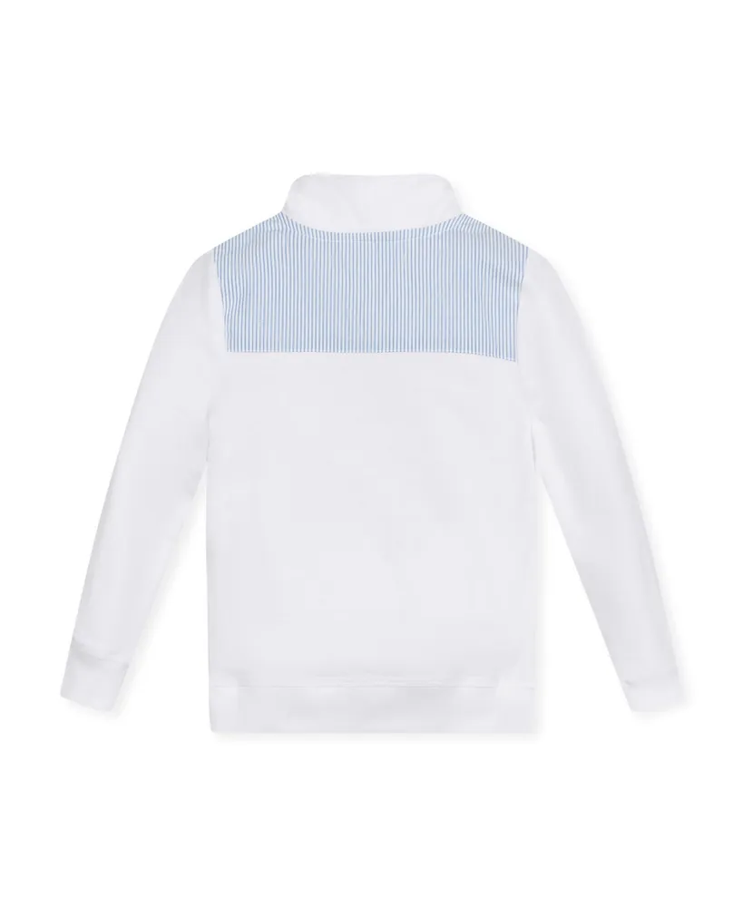 Hope & Henry Boys Organic Long Sleeve French Terry Half-Zip Pullover with Contrast Yoke