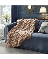 Cozy Tyme Arman die Stitched Throw Blanket 50"x60"