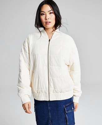 And Now This Women's Washed Quilted Zip-Front Jacket, Created for Macy's
