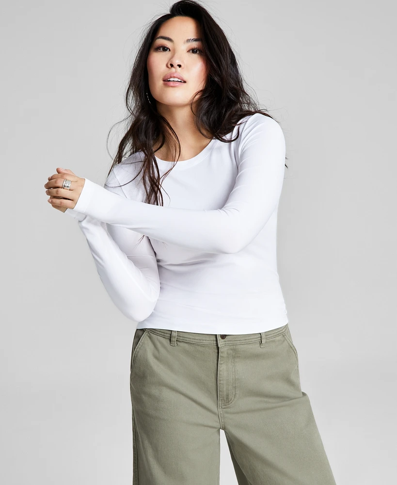 And Now This Women's Long-Sleeve Seamless Crewneck Top, Created for Macy's