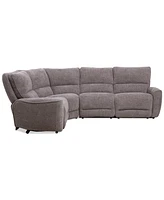 Closeout! Deklyn 116" 4-Pc. Zero Gravity Fabric Sectional with 2 Power Recliners, Created for Macy's