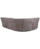 Closeout! Deklyn 129" 5-Pc. Zero Gravity Fabric Sectional with 2 Power Recliners & 1 Console, Created for Macy's