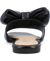 Journee Collection Women's Fayre Oversized Bow Flat Sandals