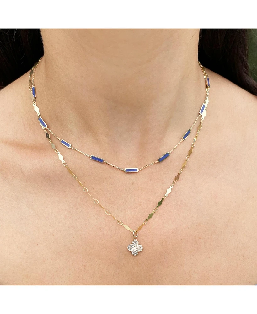 The Lovery Lapis Bar Chain Necklace