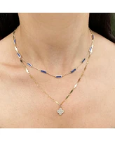 The Lovery Lapis Bar Chain Necklace 14K Gold