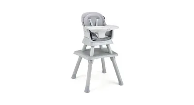 Slickblue Kids 6-in-1 Convertible Baby High Chair with Adjustable Removable Tray
