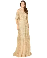 Women's Cape Sleeve Mother's Gown