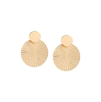 Sohi Women's Red Circular Flora Drop Earrings