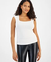 Bar Iii Women's Ribbed Sleeveless Scoop-Neck Top, Created for Macy's