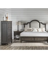 Mandeville 3pc Bedroom Set (Upholstered Queen Storage Bed + Drawer Chest 1-Drawer Nightstand)