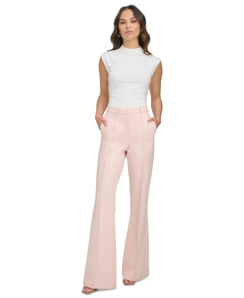 Dkny Petite Front Seamed Wide-Leg Pants