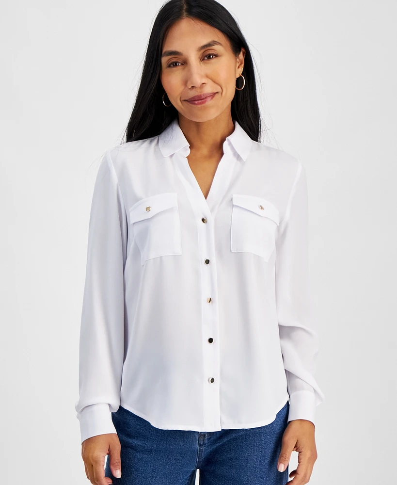 I.n.c. International Concepts Petite Utility Shirt, Created For Macy's